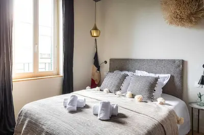 Un ou plusieurs lits dans un hébergement de l'établissement DIFY Art Déco - Charpennes