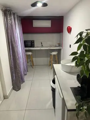 Cuisine ou kitchenette dans l'établissement le pink