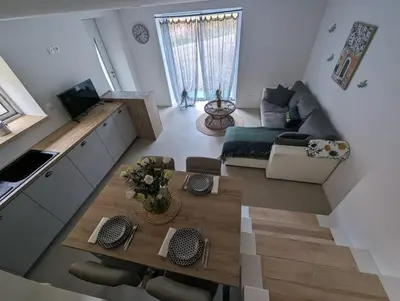 Coin salon dans l'établissement Logement au cœur d'une ferme