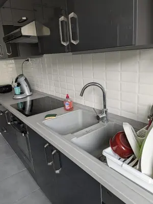 Cuisine ou kitchenette dans l'établissement Chambre double ultra confortable proche du centre ville de Lyon