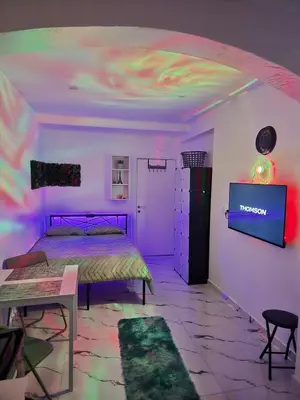 Télévision ou salle de divertissement dans l'établissement Studio modern climatise