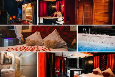 Un ou plusieurs lits dans un hébergement de l'établissement Le Love Spa