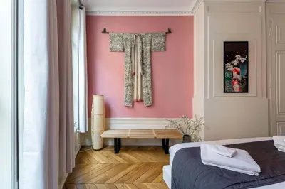 Un ou plusieurs lits dans un hébergement de l'établissement Curiosité - Furnished apartment - Downtown Lyon
