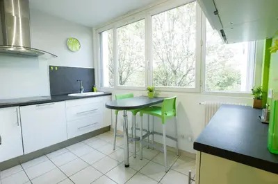 Cuisine ou kitchenette dans l'établissement Le Célestay