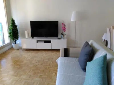 Télévision ou salle de divertissement dans l'établissement Bel et spacieux appartement de 84 m² avec parking très proche du Métro Garibaldi