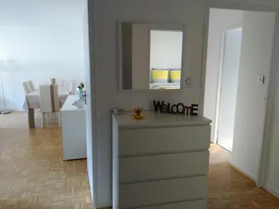 Un ou plusieurs lits dans un hébergement de l'établissement Bel et spacieux appartement de 84 m² avec parking très proche du Métro Garibaldi