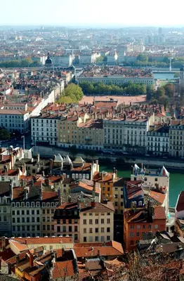 Vue générale sur Lyon ou vue de la ville depuis l'appartement