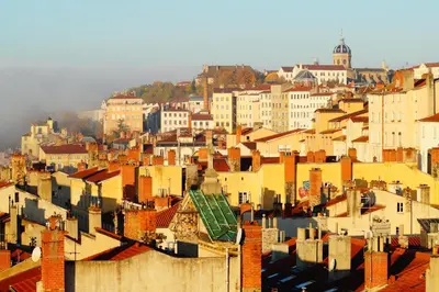 Vue générale sur Lyon ou vue de la ville depuis l'appartement