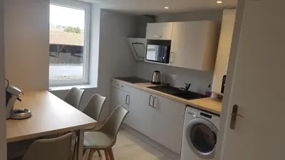 Cuisine ou kitchenette dans l'établissement Appartement T2 proche gare et centre Bourgoin