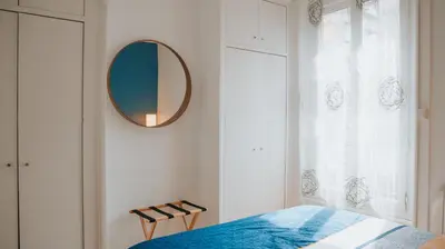 Un ou plusieurs lits dans un hébergement de l'établissement Appartement écologique - Proche Métro Charpennes