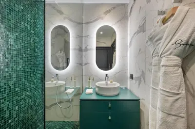 Salle de bains dans l'établissement Les Suites de l'Ile Barbe
