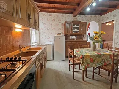 Cuisine ou kitchenette dans l'établissement Gîte à la campagne avec animaux acceptés proche Saint-Étienne - FR-1-496-144