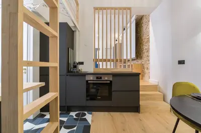 Cuisine ou kitchenette dans l'établissement Hamac Suites - Lyon le Bellecour