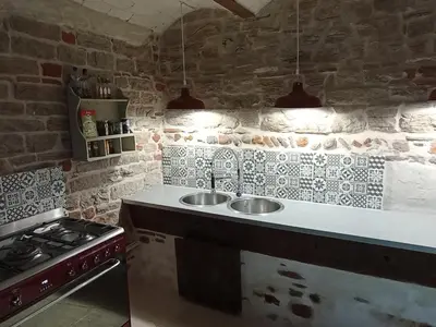 Cuisine ou kitchenette dans l'établissement Gîte de charme 4 étoiles - Campagne