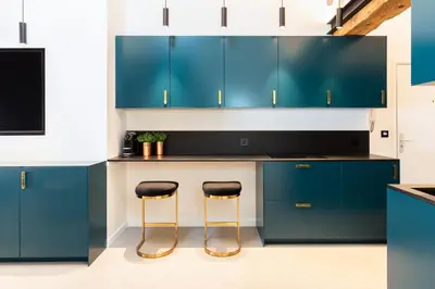 Cuisine ou kitchenette dans l'établissement MOHOM - Berges du Rhône