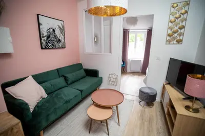 Coin salon dans l'établissement Appartement à Vienne