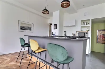Cuisine ou kitchenette dans l'établissement Loft au cœur de Lyon Tout à pied