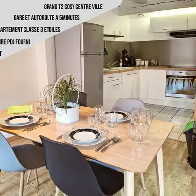 La Porte de la Dombes - centre ville - 50m2 - classé 3 étoiles