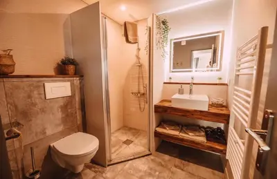 Salle de bains dans l'établissement La Casa Bali
