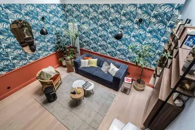 Coin salon dans l'établissement Jungle-Art - Furnished apartment - Downtown Lyon