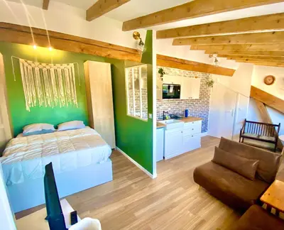 Cuisine ou kitchenette dans l'établissement Rétro chic au coeur de Villeurbanne
