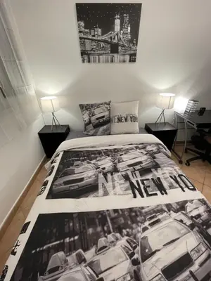 Un ou plusieurs lits dans un hébergement de l'établissement Chambre Privée en colocation dans un appartement Vaulx en Velin Centre