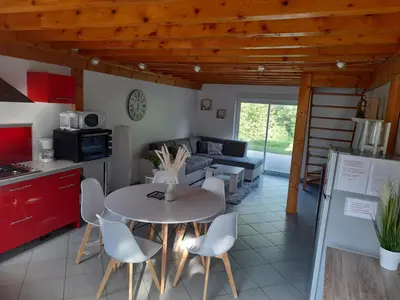 Cuisine ou kitchenette dans l'établissement La Maison au bord de l'Ain