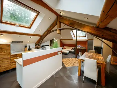 Cuisine ou kitchenette dans l'établissement Gîte de l'Arche