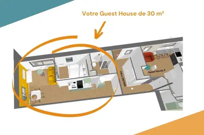 Plan de l'établissement KASA HOME - Calme, Cosy, WIFI & Netflix