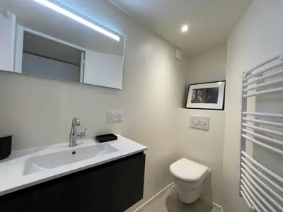 Salle de bains dans l'établissement Le soyeux