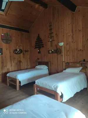Un ou plusieurs lits dans un hébergement de l'établissement le saloon
