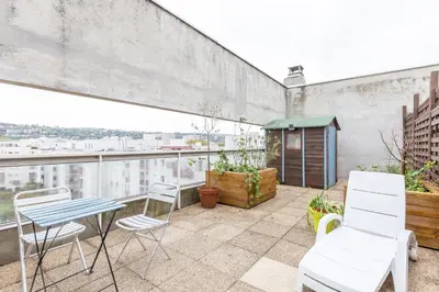 Balcon ou terrasse dans l'établissement GuestReady - Studio Gerland neuf avec terrasse