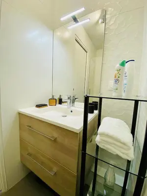 Salle de bains dans l'établissement Studio BEL MOD Mont d'Or - Belvédère Moderne