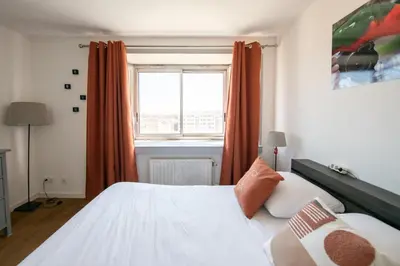 Un ou plusieurs lits dans un hébergement de l'établissement L'Alto - Bel appartement lumineux -Vue panoramique
