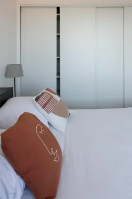 Un ou plusieurs lits dans un hébergement de l'établissement L'Alto - Bel appartement lumineux -Vue panoramique