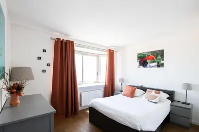 Un ou plusieurs lits dans un hébergement de l'établissement L'Alto - Bel appartement lumineux -Vue panoramique