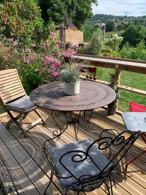 Balcon ou terrasse dans l'établissement La Ferme du Puy d'Or