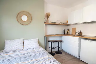 Cuisine ou kitchenette dans l'établissement Petit Studio De 14m Au Coeur De Lyon