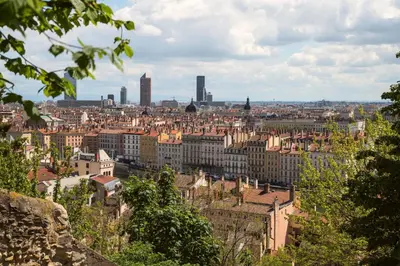 Vue générale sur Lyon ou vue de la ville depuis l'appartement