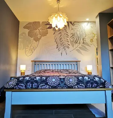 Un ou plusieurs lits dans un hébergement de l'établissement Petit Paradis Cosy T1 Bis 40m2 Indépendent Studio en Maison avec Jardin & Parking Gratuit