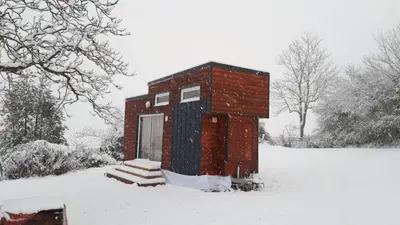 L'établissement Mon ptit nid house Tiny house en hiver