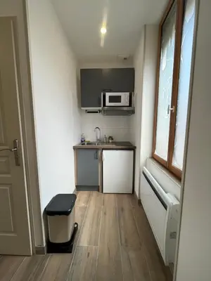 Cuisine ou kitchenette dans l'établissement Appartement rénové à 15 min de Lyon