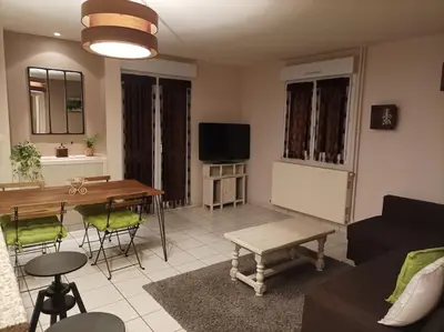 Télévision ou salle de divertissement dans l'établissement Ecully, appartement au calme de 50m².