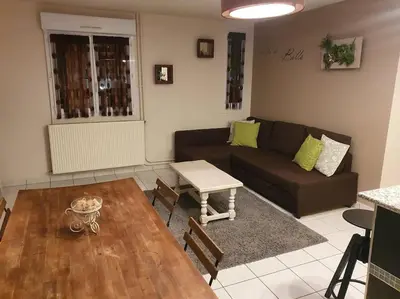 Coin salon dans l'établissement Ecully, appartement au calme de 50m².