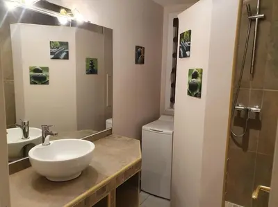 Salle de bains dans l'établissement Ecully, appartement au calme de 50m².