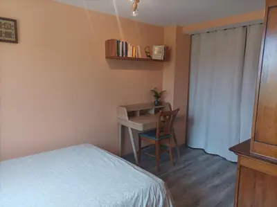 Un ou plusieurs lits dans un hébergement de l'établissement Chambre d'hôte avec Hammam et salle de jeux