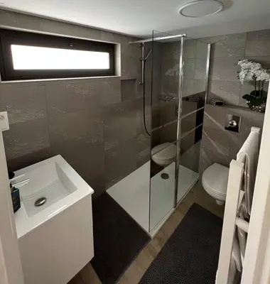 Salle de bains dans l'établissement Chambres d'hôtes Elcy