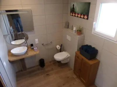 Salle de bains dans l'établissement Au Clos Decoeur