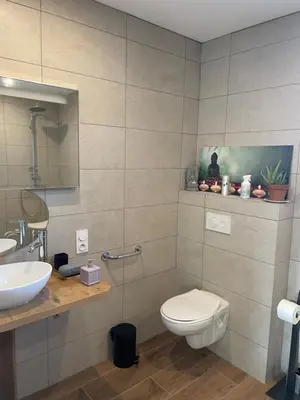 Salle de bains dans l'établissement Au Clos Decoeur