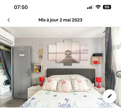 Un ou plusieurs lits dans un hébergement de l'établissement Chambre cosy